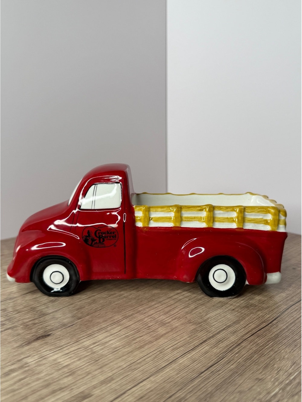 Cracker Barrel Ceramic Red Pickup Truck Candy Dish Planter Butter Dish